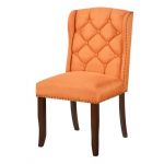 Стильний дерев'яний стілець Порто помаранчевий з м'якою оббивкою