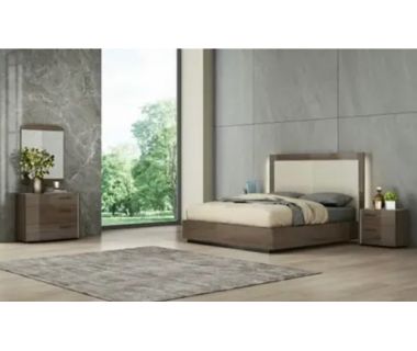 Сучасний спальний гарнітур Zaragoza (Зарагоза) Sofiya з LED підсвічуванням, світлий горіх, глянець Сучасний спальний гарнітур Zaragoza (Зарагоза) Sofiya з LED підсвічуванням, світлий горіх, глянець