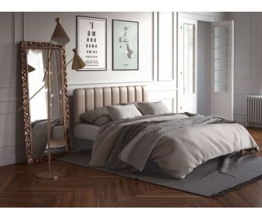 Стильная двуспальная кровать Фуксия с мягким изголовьем