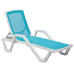 Шезлонг з підлокітниками Tilia Mare біла слонова кістка - бірюзовий в інтернет магазині "Меблі Даром"