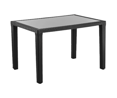 Стол Tilia Antares 80x120 см столешница из стекла, ножки пластиковые черный
