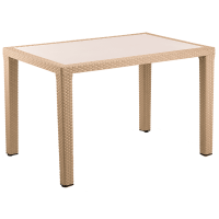Стіл Tilia Antares 80x120 см стільниця зі скла, ніжки пластикові кавовий