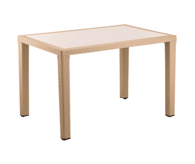 Стол Tilia Antares 80x120 см столешница из стекла, ножки пластиковые кофейный