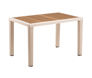 Стол Tilia Antares 80x120 см столешница ироко, ножки пластиковые кремовый
