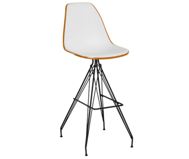 Стул барный Tilia Eos-X ножки металлические крашеные светло-коричневый - белая слоновая кость