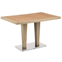 Стол Tilia Antares 80x120 см столешница ироко, база хромированная кофейный