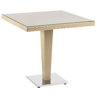 Стол Tilia Antares 80x80 см столешница из стекла, база хромированная цвет кофе