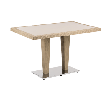 Стол Tilia Antares 80x120 см столешница из стекла, база хромированная кофейный