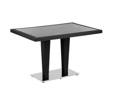 Стол Tilia Antares 80x120 см столешница из стекла, база хромированная черный