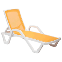 Шезлонг з підлокітниками Tilia Mare біла слонова кістка - жовтий