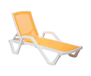 Шезлонг з підлокітниками Tilia Mare біла слонова кістка - жовтий