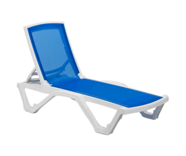 Шезлонг Tilia Mare біла слонова кістка - блакитний