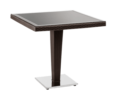 Стол Tilia Antares 80x80 см столешница из стекла, база хромированная венге