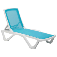 Шезлонг Tilia Mare біла слонова кістка - бірюзовий