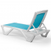Шезлонг Tilia Mare біла слонова кістка - бірюзовий в інтернет магазині "Меблі Даром"