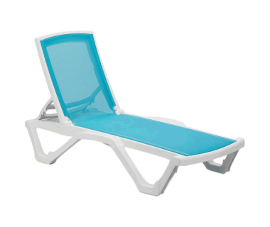 Шезлонг Tilia Mare біла слонова кістка - бірюзовий