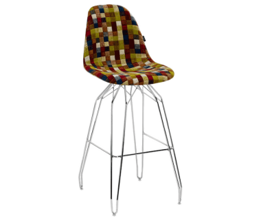 Стілець барний Tilia Eos-M сидіння з тканиною, ніжки металеві хромовані COLOURBOX 7701