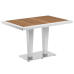 Стол Tilia Antares 80x120 см столешница ироко, база хромированная белая слоновая кость в интернет-магазине "Мебли Даром"