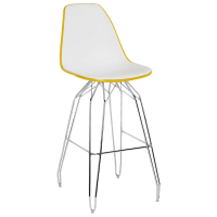 Стілець барний Tilia Eos-M ніжки металеві хромовані жовтий - біла слонова кістка