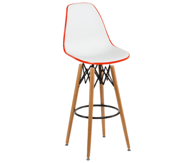 Стул барный Tilia Eos-V ножки буковые оранжевый - белая слоновая кость