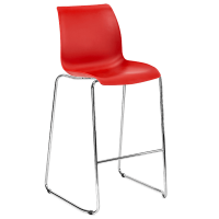 Стул барный Tilia Laser ножки хромированные красный