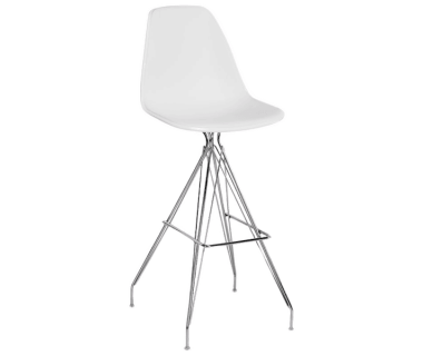 Стілець барний Tilia Eos-X ніжки металеві хромовані біла слонова кістка - біла слонова кістка