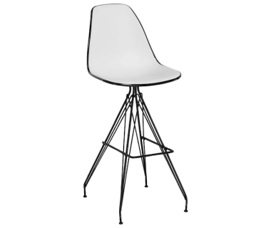 Стул барный Tilia Eos-X ножки металлические крашеные черный - белая слоновая кость