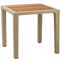 Стіл Tilia Antares 80x80 см стільниця ироко, ніжки пластикові кавовий