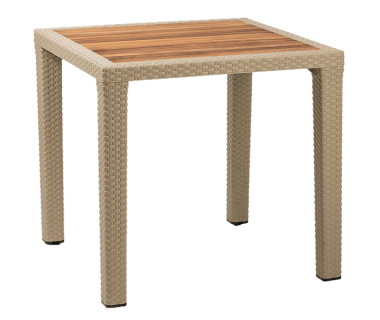 Стол Tilia Antares 80x80 см столешница ироко, ножки пластиковые кофейный