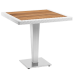 Стол Tilia Antares 80x80 см столешница ироко, база хромированная белая слоновая кость в интернет-магазине "Мебли Даром"