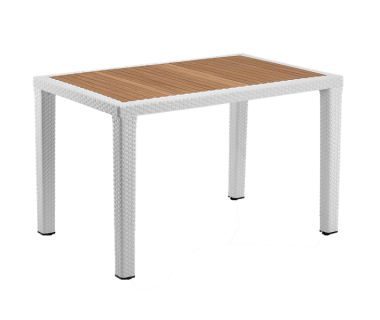Стол Tilia Antares 80x120 см столешница ироко, ножки пластиковые белая слоновая кость