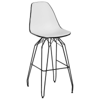 Стул барный Tilia Eos-M ножки металлические крашеные черный - белая слоновая кость