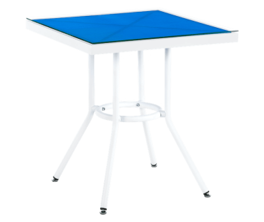 Стол Tilia Kobe 60x60 см столешница из стекла белый - голубой Стол Tilia Kobe 60x60 см столешница из стекла белый - голубой