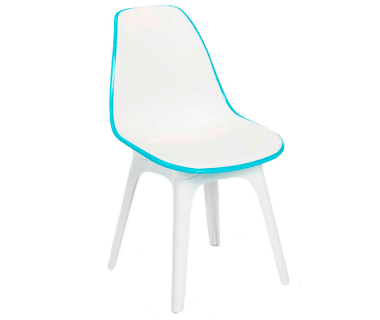 Стілець Tilia Eos біла слонова кістка - бірюзовий