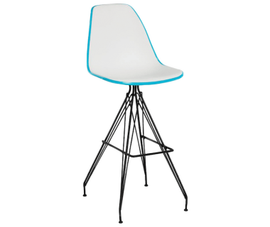 Стул барный Tilia Eos-X ножки металлические крашеные бирюзовый - белая слоновая кость