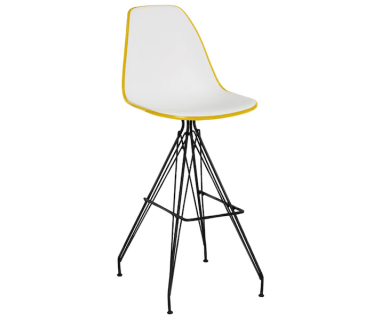 Стул барный Tilia Eos-X ножки металлические крашеные желтый - белая слоновая кость