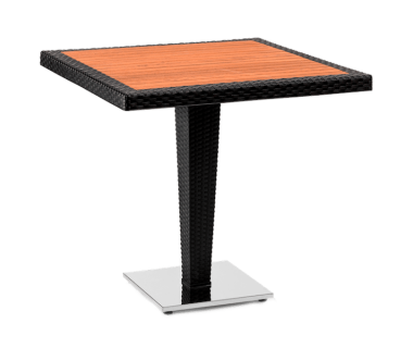 Стол Tilia Antares 80x80 см столешница ироко, база хромированная черный Стол Tilia Antares 80x80 см столешница ироко, база хромированная черный