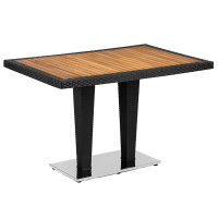 Стол Tilia Antares 80x120 см столешница ироко, база хромированная черный