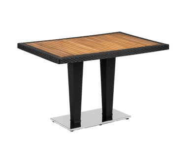 Стол Tilia Antares 80x120 см столешница ироко, база хромированная черный