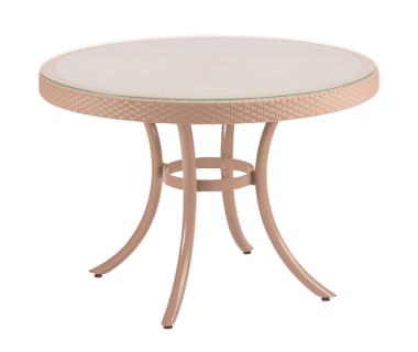 Стол Tilia Osaka d110 см столешница из стекла, ножки алюминиевые кремовый