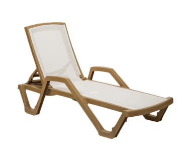 Шезлонг з підлокітниками Tilia Mare колір дерево - бежевий