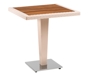Стол Tilia Antares 70x70 см столешница ироко, база хромированная кремовый