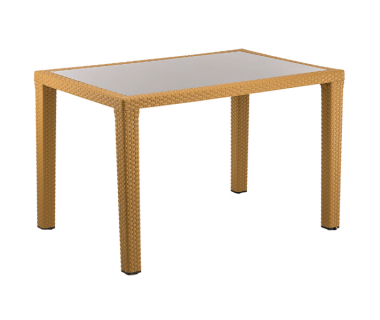 Стол Tilia Antares 80x120 см столешница из стекла, ножки пластиковые цвет дерево