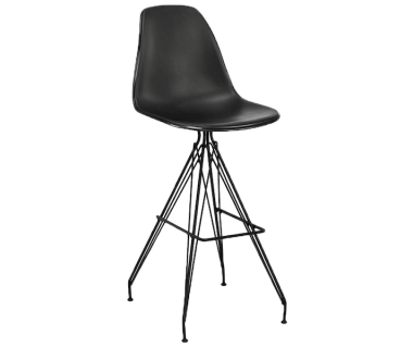 Стул барный Tilia Eos-X ножки металлические крашеные черный - черный