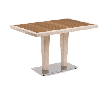 Стол Tilia Antares 80x120 см столешница ироко, база хромированная кремовый Стол Tilia Antares 80x120 см столешница ироко, база хромированная кремовый