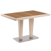 Стол Tilia Antares 80x120 см столешница ироко, база хромированная кремовый в интернет-магазине "Мебли Даром"