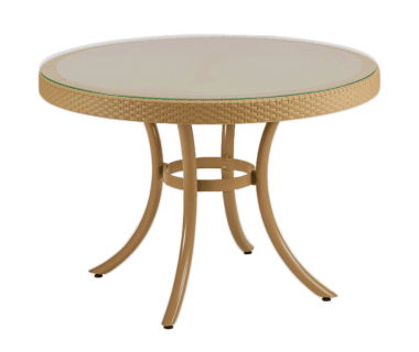 Стіл Tilia Osaka d110 см стільниця зі скла, ніжки алюмінієві колір дерево