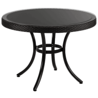 Стіл Tilia Osaka d110 см стільниця зі скла, ніжки алюмінієві чорний