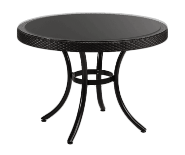 Стіл Tilia Osaka d110 см стільниця зі скла, ніжки алюмінієві чорний