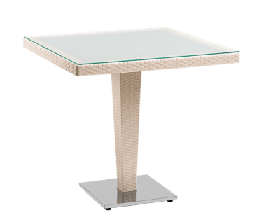 Стол Tilia Antares 80x80 см столешница из стекла, база хромированная кремовый Стол Tilia Antares 80x80 см столешница из стекла, база хромированная кремовый